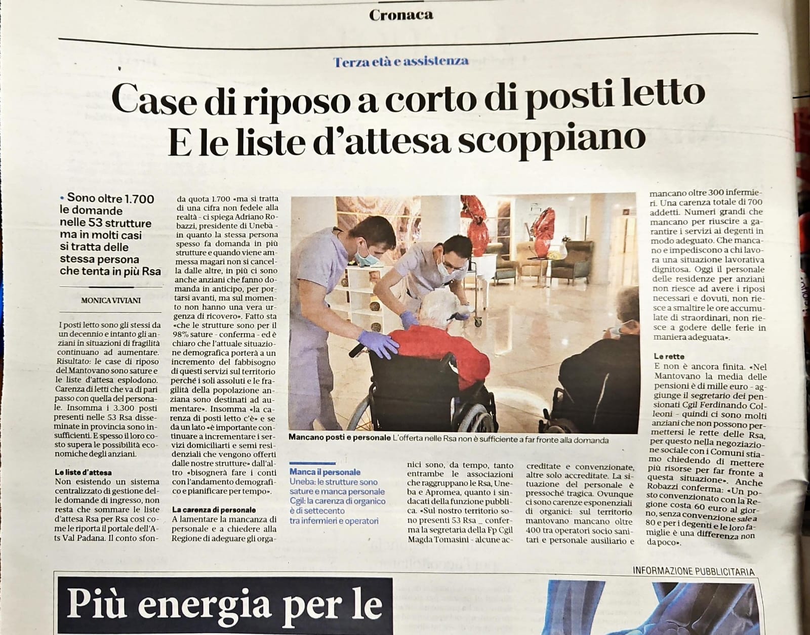 Case di riposo a corto di posti letto a Mantova e le liste d’attesa scoppiano - Gazzetta di Mantova 27 maggio 2024